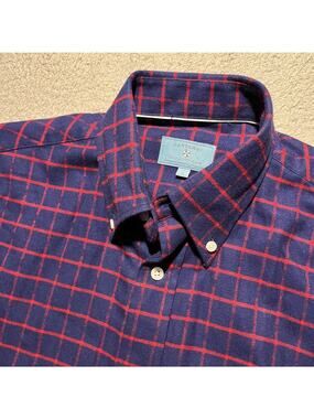 Castaway Nantucket Island Shirt Mens Small Plaid Button Long Sleeve Nautical